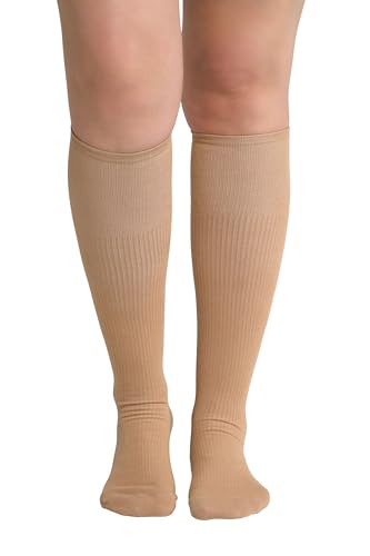 Ulla Popken Damen Kompressions-Kniestrümpfe, Starke Stützklasse 26-9_Women, beige, Einheitsgröße von Ulla Popken