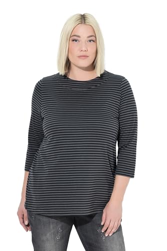 Ulla Popken Damen große Größen Übergrößen Plus Size Langarm Shirt gestreift mit Stehkragen von Ulla Popken