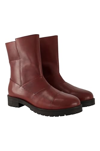 Ulla Popken Damen große Größen Übergrößen Plus Size Leder-Boots, Ziernähte, Wechselfußbett, Weite H bordeaux 39 829715589-39 von Ulla Popken