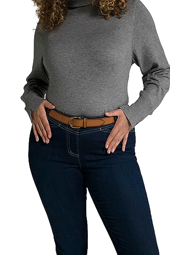 Ulla Popken Damen große Größen Übergrößen Plus Size Leder-Gürtel, echtes Leder, Wechselschnalle, Länge bis 155 cm schwarz 145 801998100-145 von Ulla Popken