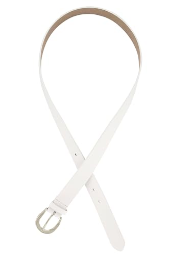 Ulla Popken Damen große Größen Übergrößen Plus Size Ledergürtel, echtes Leder, Länge bis 155 cm schneeweiß 135 801998200-135 von Ulla Popken