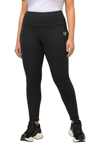 Ulla Popken Damen Leggings, Webfellfutter, extrawarm, High Waist, schwarz, 50/52 von Ulla Popken