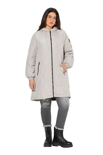 Ulla Popken Damen Leichtstepp, wasserabweisend, 2-Wege-Zipper Mäntel, Mittelgrau, 50-52 von Ulla Popken