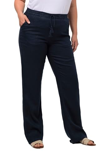 Ulla Popken Damen Leinenhose Hose, Marine, 42W x 30L von Ulla Popken