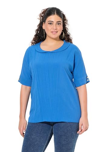 Ulla Popken Damen große Größen Übergrößen Plus Size Leinenmix-Bluse mit Schalkragen von Ulla Popken