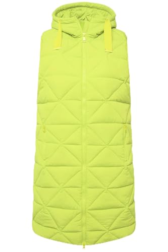 Ulla Popken Damen große Größen Übergrößen Plus Size Long-Steppweste, A-Linie, Kapuze apfelgrün 42+ 831805416-42+ von Ulla Popken