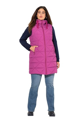 Ulla Popken Damen große Größen Übergrößen Plus Size Long-Steppweste, A-Linie, Kapuze beere 50+ 831805827-50+ von Ulla Popken