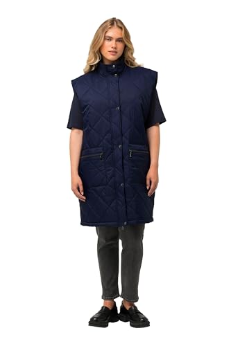 Ulla Popken Damen große Größen Übergrößen Plus Size Long-Steppweste, Stehkragen, Zipper, Zipptaschen marine 46+ 826081133-46+ von Ulla Popken