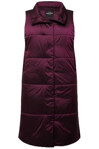 Ulla Popken Damen große Größen Übergrößen Plus Size Long-Steppweste, wasserabweisend, Stehkragen, ärmellos dunkle traube 54+ 830502119-54+ von Ulla Popken