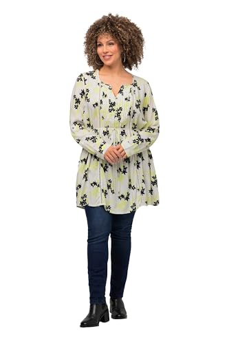 Ulla Popken Damen große Größen Übergrößen Plus Size Long-Tunika, Bindeband, Tunika-Ausschnitt, Langarm Offwhite 54+ 825972200-54+ von Ulla Popken