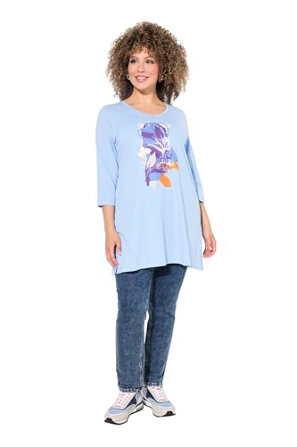 Ulla Popken Damen große Größen Übergrößen Plus Size Longshirt, Blüten, A-Linie, V-Ausschnitt, 3/4-Arm von Ulla Popken