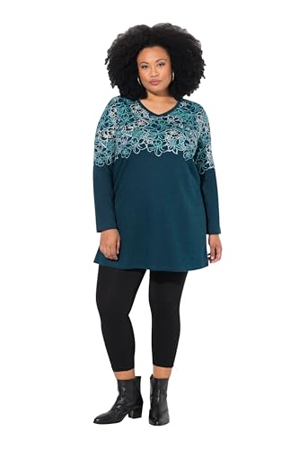 Ulla Popken Damen große Größen Übergrößen Plus Size Longshirt, Motivdruck, A-Linie, V-Ausschnitt, Langarm blaugrün 50+ 834374768-50+ Ulla Popken Damen große Größen Übergrößen Plus Size Longshirt, Motivdruck, A-Linie, V-Ausschnitt, Langarm blaugrün 50+ 834374768-50+ von Ulla Popken