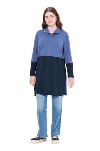 Ulla Popken Damen große Größen Übergrößen Plus Size Longshirt, Saumband, Stehkragen, Langarm, Biobaumwolle atlantikblau 54+ 823608722-54+ Ulla Popken Damen große Größen Übergrößen Plus Size Longshirt, Saumband, Stehkragen, Langarm, Biobaumwolle atlantikblau 54+ 823608722-54+ von Ulla Popken