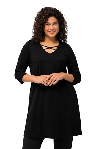 Ulla Popken Damen große Größen Übergrößen Plus Size Longshirt, Zierbänder, A-Linie, V-Ausschnitt, 3/4-Arm schwarz 50+ 825969100-50+ Ulla Popken Damen große Größen Übergrößen Plus Size Longshirt, Zierbänder, A-Linie, V-Ausschnitt, 3/4-Arm schwarz 50+ 825969100-50+ von Ulla Popken