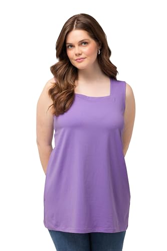 Ulla Popken Damen große Größen Übergrößen Plus Size Longtop, Classic Fit, Carré-Ausschnitt, ärmellos helllila 54+ 807310811-54+ von Ulla Popken