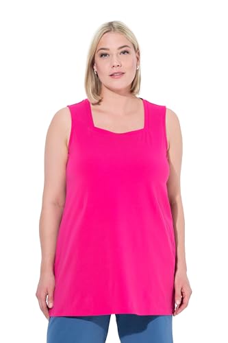 Ulla Popken Damen große Größen Übergrößen Plus Size Longtop, Classic Fit, Carré-Ausschnitt, ärmellos magentapink 54+ 807310528-54+ von Ulla Popken