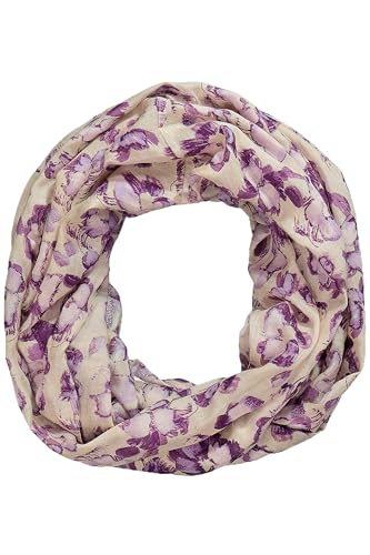 Ulla Popken Damen große Größen Übergrößen Plus Size Loop, Blüten, Schlauchschal vanille 1Size 828278150-1 von Ulla Popken