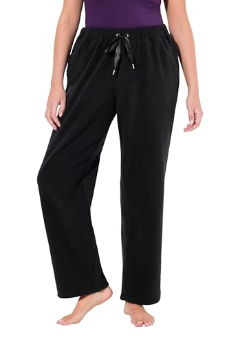 Ulla Popken Damen große Größen Übergrößen Plus Size Loungewear-Fleecehose, gerades Bein, Elastikbund von Ulla Popken