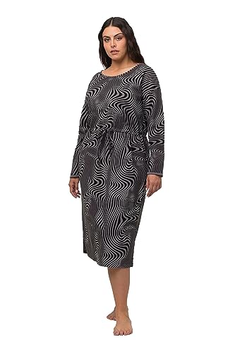 Ulla Popken Damen große Größen Übergrößen Plus Size Loungewear-Kleid, Oversized, Rundhals, Langarm, Taschen anthrazit 50+ 821546349-50+ von Ulla Popken