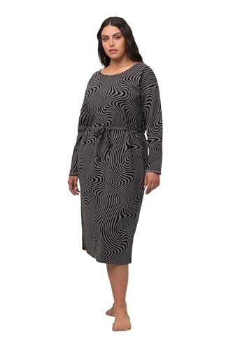 Ulla Popken Damen große Größen Übergrößen Plus Size Loungewear-Kleid, Oversized, Rundhals, Langarm, Taschen anthrazit 54+ 821546349-54+ von Ulla Popken