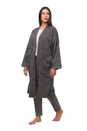 Ulla Popken Damen große Größen Übergrößen Plus Size Loungewear-Langjacke, Oversized, offene Form, kuschelweich anthrazit 46+ 821538349-46+ von Ulla Popken