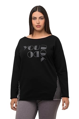 Ulla Popken Damen große Größen Übergrößen Plus Size Loungewear-Sweater, Oversized, Rundhals, Langarm schwarz 50+ 821563100-50+ von Ulla Popken