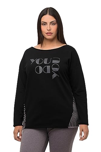 Ulla Popken Damen große Größen Übergrößen Plus Size Loungewear-Sweater, Oversized, Rundhals, Langarm schwarz 58+ 821563100-58+ von Ulla Popken