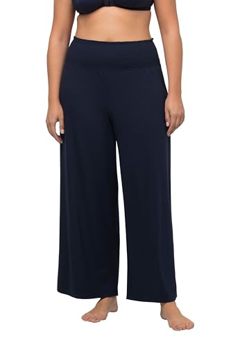 Ulla Popken Damen Marlenehose, weites Bein, breiter Elastikbund, schwarz, 58/60 von Ulla Popken