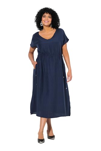 Ulla Popken Damen große Größen Übergrößen Plus Size Maxikleid, Tunnelzug, V-Ausschnitt, ärmellos Universum 54+ 838835730-54+ von Ulla Popken