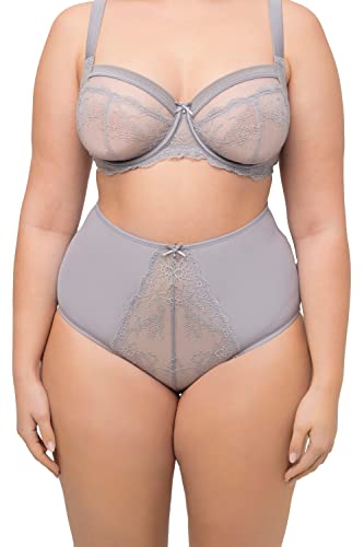 Ulla Popken Damen große Größen Übergrößen Plus Size Maxislip, Mikrofaser, Spitze pastellgrau 58+ 817970176-58+ von Ulla Popken