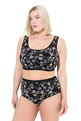 Ulla Popken Damen Maxislips, 3er-Pack, High Waist Slip, Schwarz, 46-48 EU von Ulla Popken