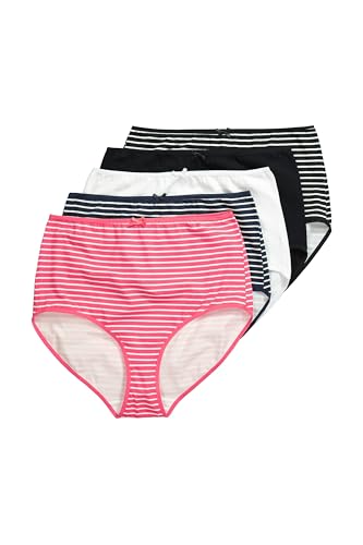 Ulla Popken Damen große Größen Übergrößen Plus Size Maxislips, 5er-Pack, Ringel/einfarbig, High Waist pink 54+ 827455523-54+ von Ulla Popken