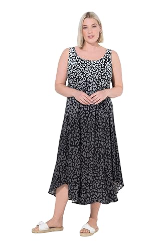 Ulla Popken Damen große Größen Übergrößen Plus Size Midikleid, Leo-Farbverlauf, Rundhals, ärmellos schwarz 42+ 827224100-42+ von Ulla Popken