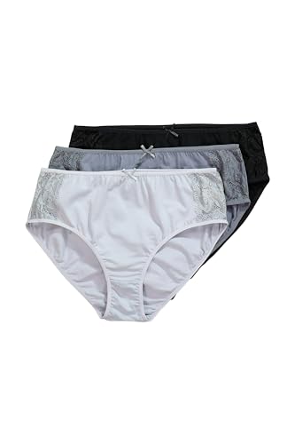 Ulla Popken Damen große Größen Übergrößen Plus Size Midislips, 3er-Pack, seitlich mit Spitze von Ulla Popken