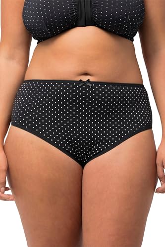 Ulla Popken Damen große Größen Übergrößen Plus Size Midislips, 5er-Pack, Punkte/einfarbig von Ulla Popken