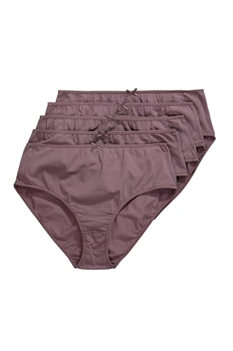 Ulla Popken Women's Midislips, einfarbig, bis Gr. 66/68 Slips, 5er-Pack, Erde, 60-62 von Ulla Popken