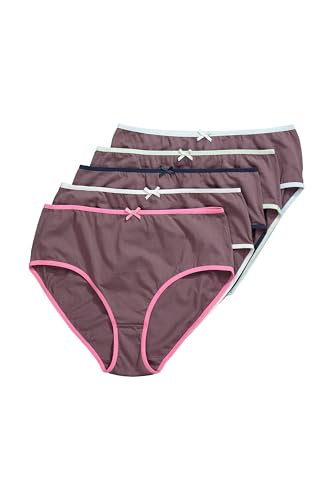 Ulla Popken Damen große Größen Übergrößen Plus Size Midislips, 5er-Pack, farbige Kanten von Ulla Popken