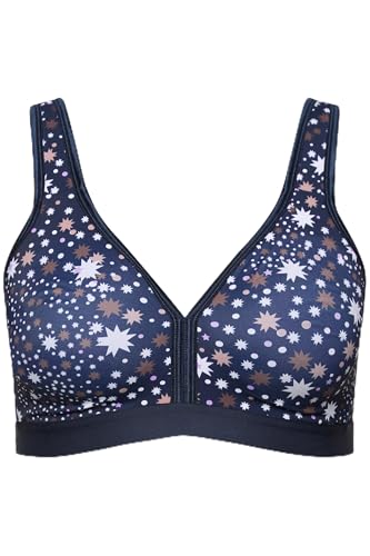 Ulla Popken Damen große Größen Übergrößen Plus Size Minimizer, Sterne, ohne Bügel, Cup C -D Nachtblau 90C 830407139-90C von Ulla Popken