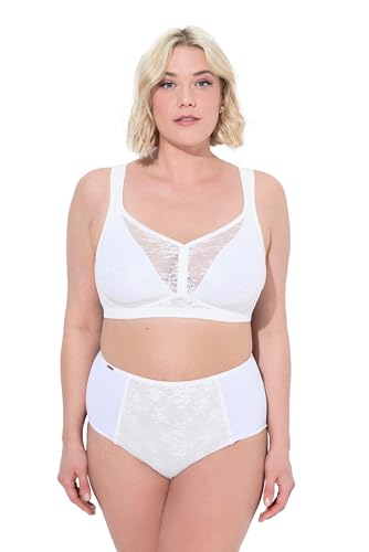 Ulla Popken Damen große Größen Übergrößen Plus Size Minimizer-BH, Spacer-Schalen, ohne Bügel, Cup C-E schneeweiß 95C 830098200-95C von Ulla Popken