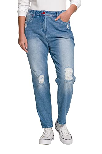 Ulla Popken Damen große Größen Übergrößen Plus Size Mom-Jeans, Highwaist Fit, 4-Pocket-Schnitt, Komfortbund Blue Denim 88 810986902-88 von Ulla Popken