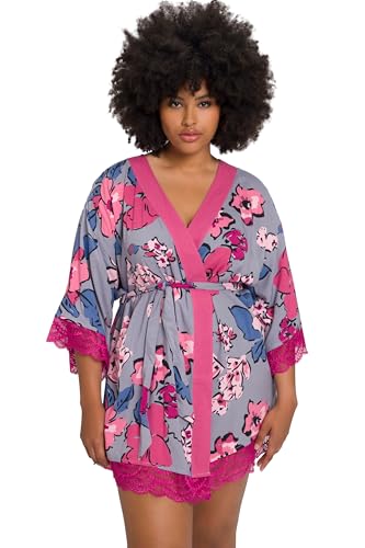 Ulla Popken Damen große Größen Übergrößen Plus Size Morgenmantel grau 58-64 806700183-3+ von Ulla Popken