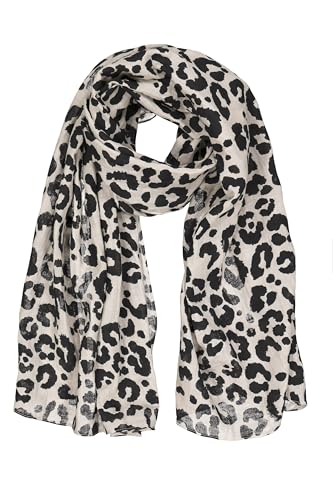 Ulla Popken Damen große Größen Übergrößen Plus Size Musselin-Schal, Struktur, Leomuster graphitgrau 1Size 841079100-1 von Ulla Popken