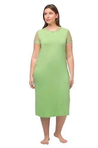 Ulla Popken Damen große Größen Übergrößen Plus Size Nachthemd, Spitze, Rundhals, Halbarm helles grün 46+ 815393411-46+ von Ulla Popken