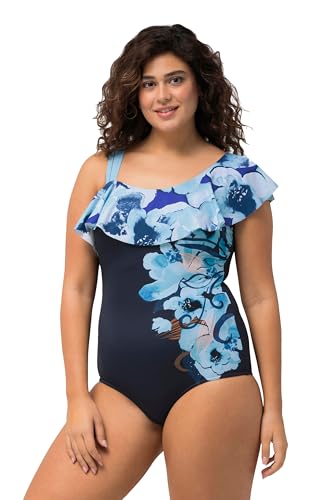 Ulla Popken Damen große Größen Übergrößen Plus Size One-Shoulder-Badeanzug, Blüten, Softcups, Volant Marine 42 827202130-42 Ulla Popken Damen große Größen Übergrößen Plus Size One-Shoulder-Badeanzug, Blüten, Softcups, Volant Marine 42 827202130-42 von Ulla Popken