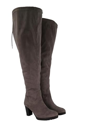 Ulla Popken Damen große Größen Übergrößen Plus Size Overknee-Stiefel, XL-Schaft, Weite H grau 39 812936146-39 Ulla Popken Damen große Größen Übergrößen Plus Size Overknee-Stiefel, XL-Schaft, Weite H grau 39 812936146-39 von Ulla Popken