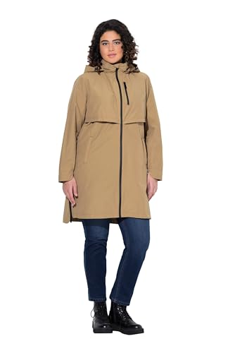Ulla Popken Damen große Größen Übergrößen Plus Size Parka, Zipper-Seitenschlitze, Kapuze, Zipptaschen Mocca 62+ 824712632-62+ von Ulla Popken