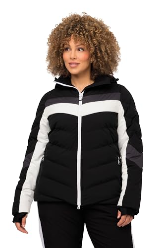 Ulla Popken Damen große Größen Übergrößen Plus Size Performancejacke, wasserabweisend, Schneefang, 2-Wege-Zipper schwarz 62+ 812324100-62+ von Ulla Popken