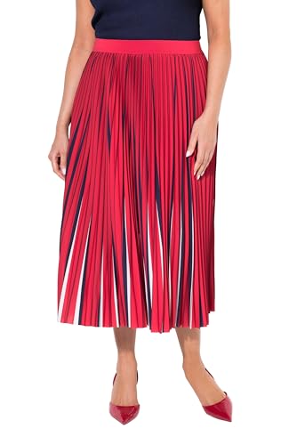 Ulla Popken Damen große Größen Übergrößen Plus Size Plisseerock, Bedruckt, A-Linie, Elastikbund Lychee 54+ 837872530-54+ von Ulla Popken
