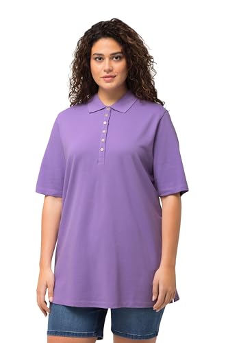 Ulla Popken Damen Polo Hemd_637297 Shirt Tight, Blaues Flieder, 66-68 EU von Ulla Popken