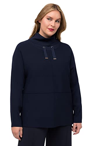 Ulla Popken Damen große Größen Übergrößen Plus Size Pullover, Oversized, Stehkragen, Fledermaus-Langarm Marine 54+ 817343130-54+ von Ulla Popken